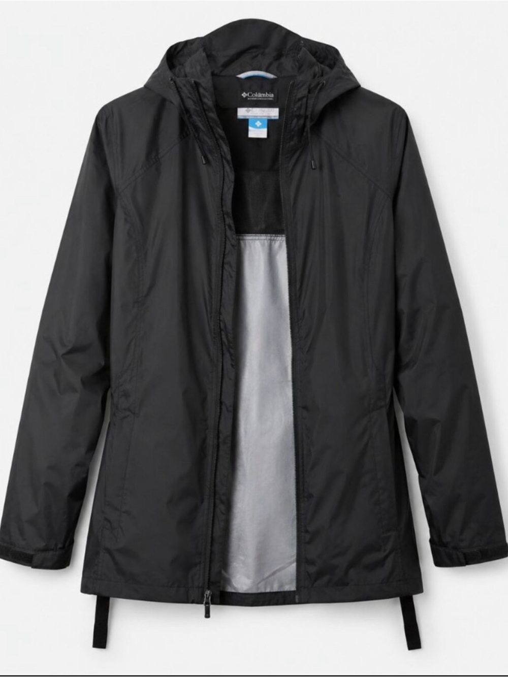 Columbia Black Hooded Lightweight Rain Jacket